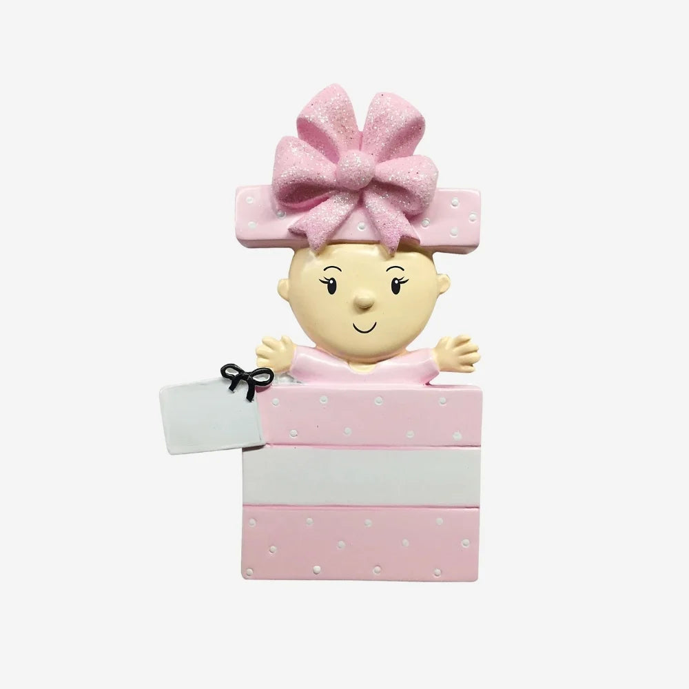 Here I Am! (Pink) Personalized Christmas Ornament