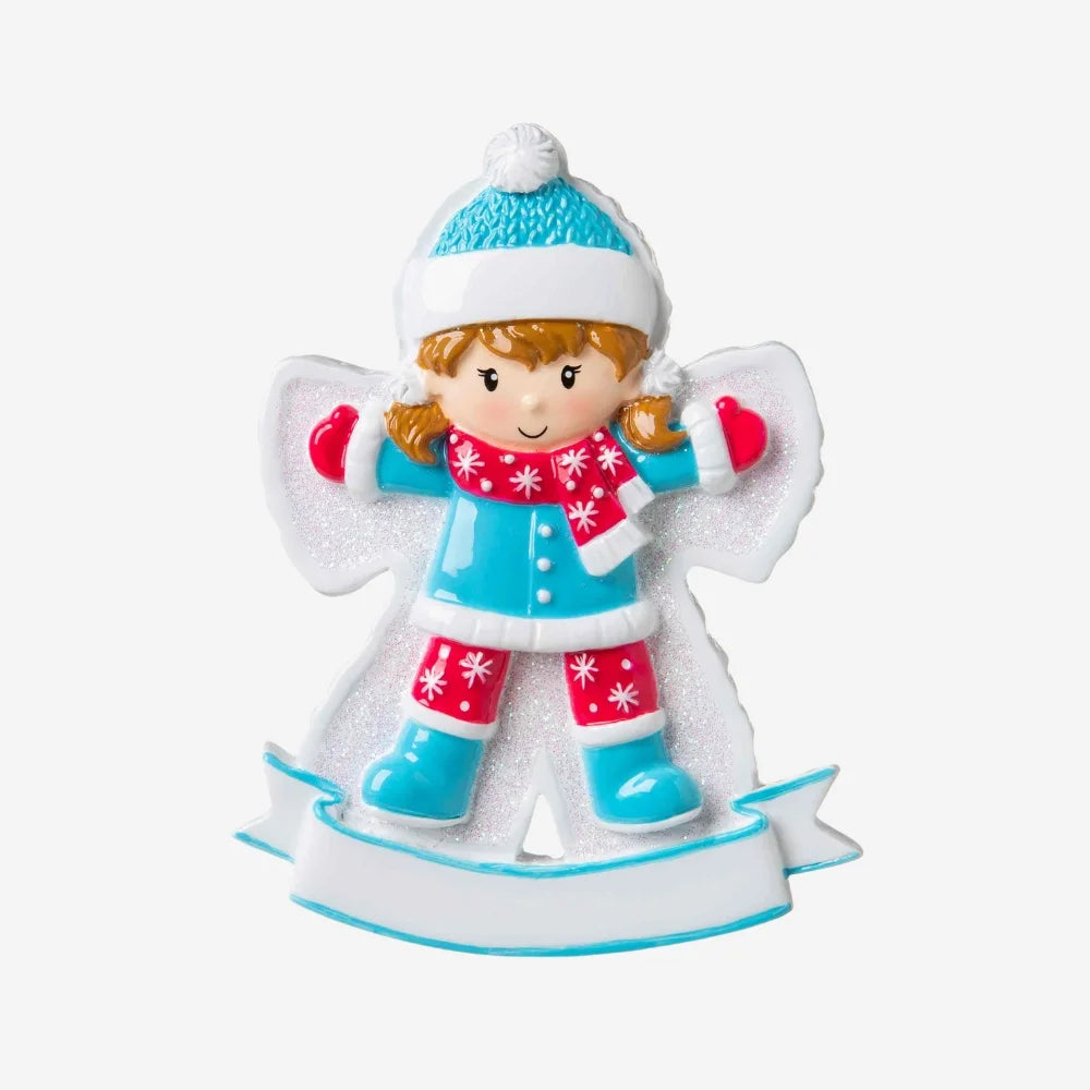 Snow Angel (Girl) Personalized Christmas Ornament