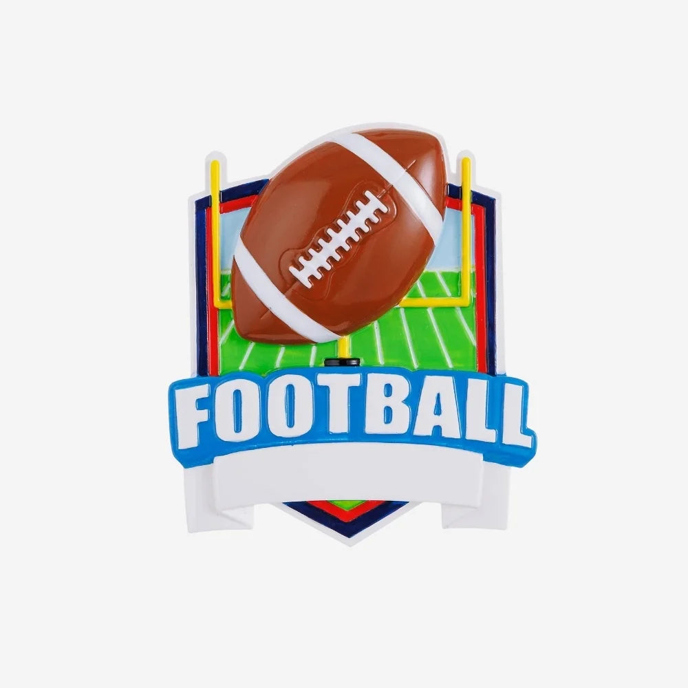 New Football Shield Personalized Christmas Ornament