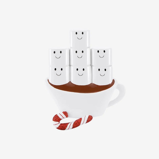 Hot Chocolate Family of 7 Personalized Christmas Ornament