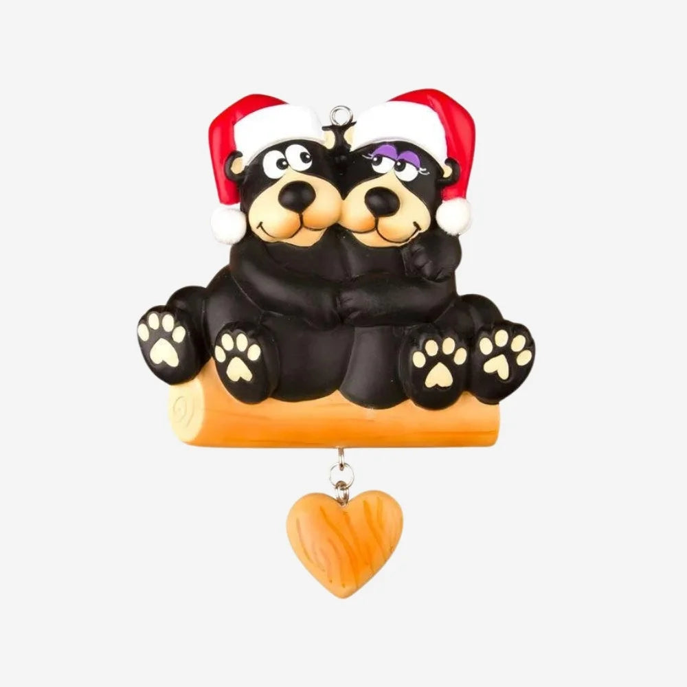 Black Bear Family – Couple Personalized Christmas Ornament