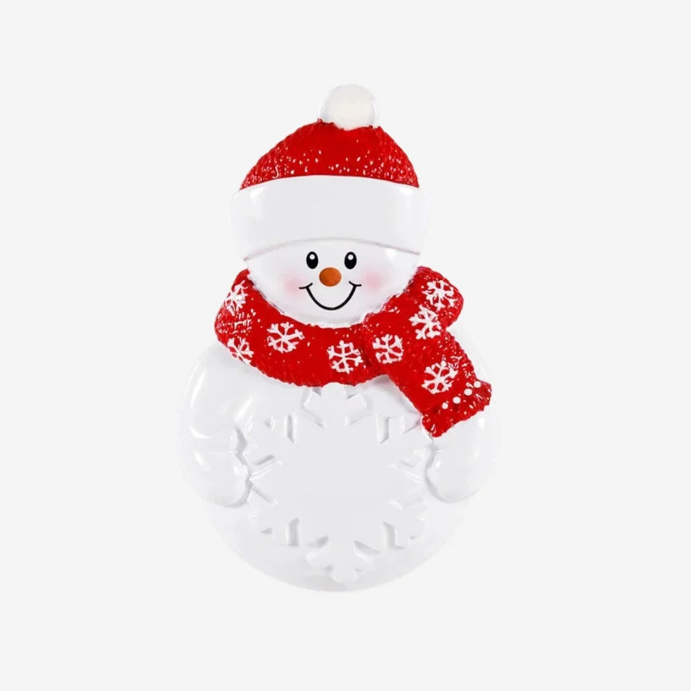 Snowman W/Snowflake Personalized Christmas Ornament