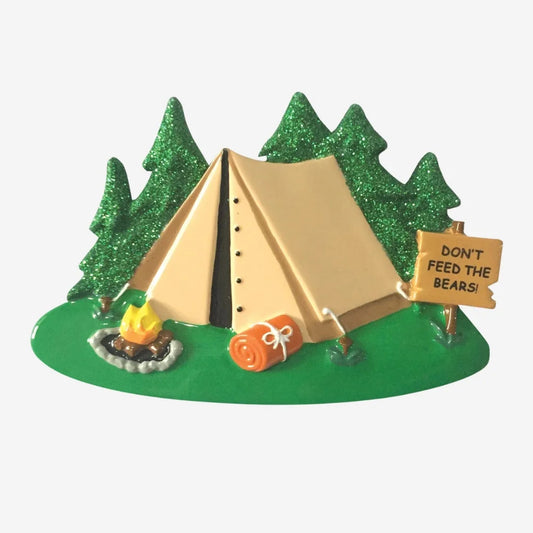 Camping Tent Personalized Christmas Ornament