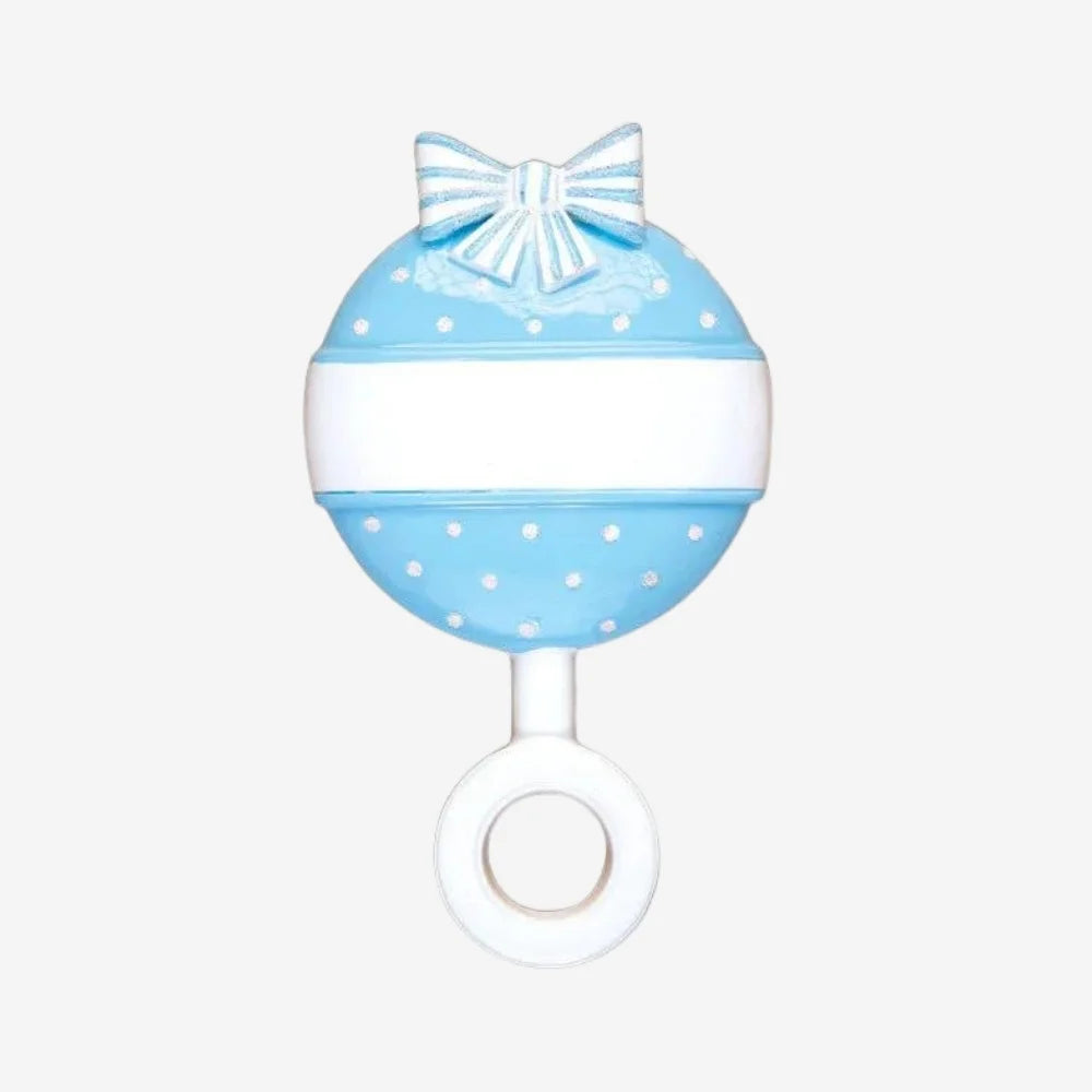 Lt, Blue Baby Rattle Personalized Christmas Ornament