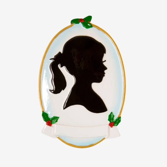 Girl Silhouette Personalized Christmas Ornament