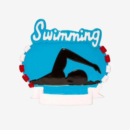 Swimming Personalized Christmas Ornament