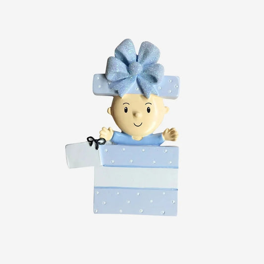 Here I Am! (Blue) Personalized Christmas Ornament