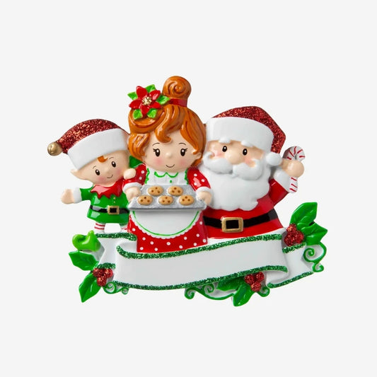 Santa Mrs Claus with 3 Personalized Christmas Ornament