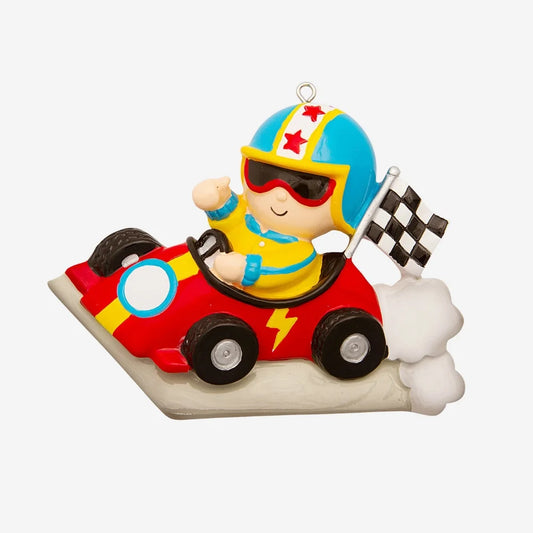 Race Car Driver Personalized Christmas Ornament