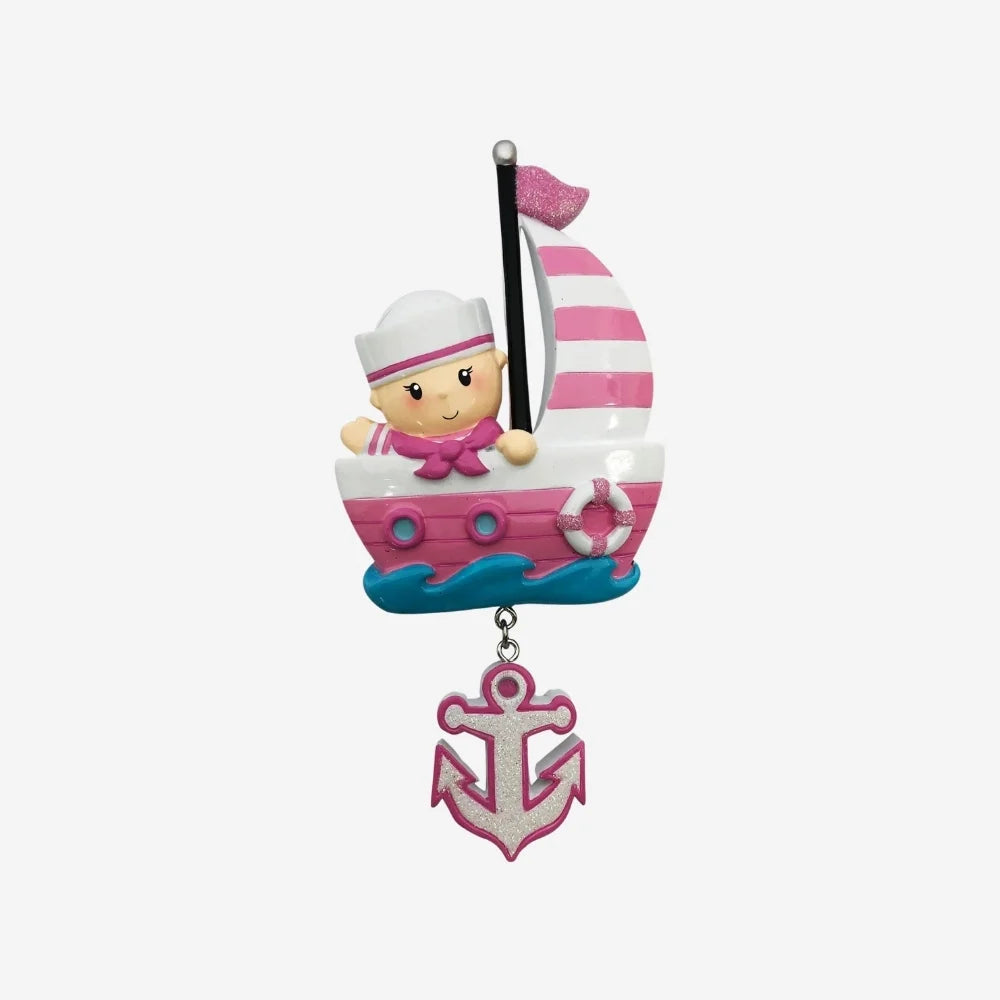 Sailor Baby (Girl) Personalized Christmas Ornament