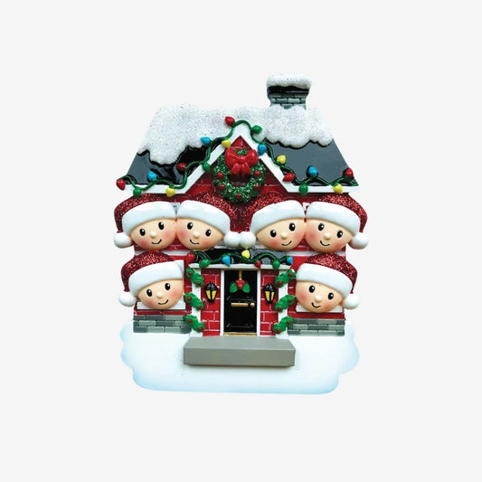 New House Family of 6 Personalized Christmas Ornament