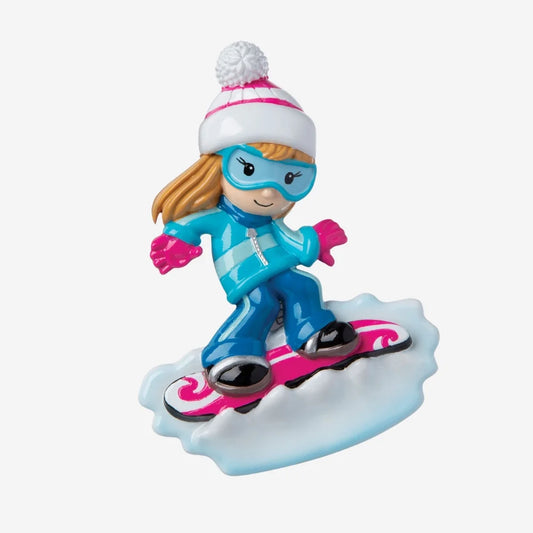 Snowboarder Girl Personalized Christmas Ornament