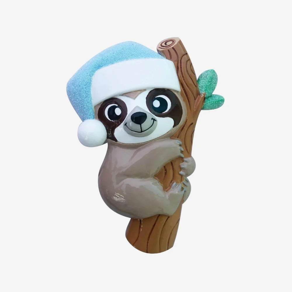 Baby Sloth (Blue) Personalized Christmas Ornament