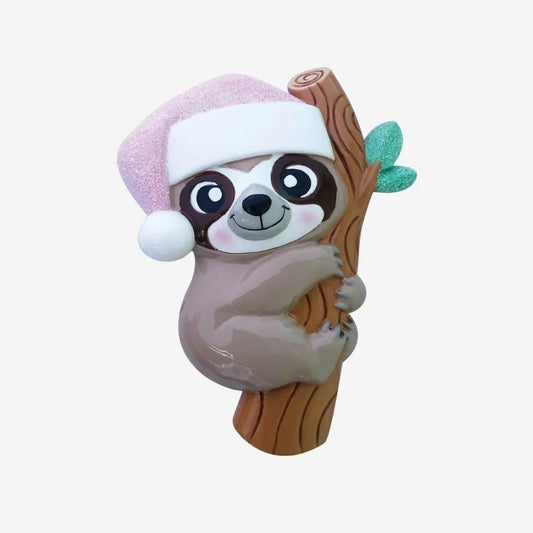 Baby Sloth (Pink) Personalized Christmas Ornament