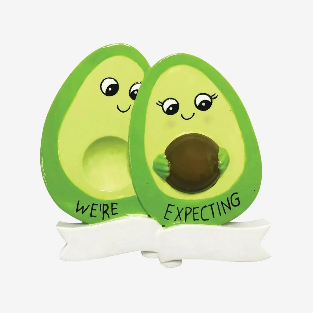 Avocado couple Expecting Personalized Christmas Ornament