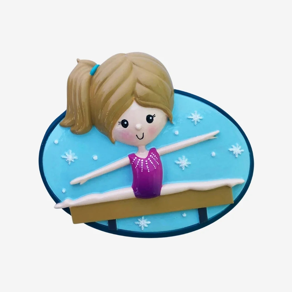 Update Gymnast w/Stars Personalized Christmas Ornament