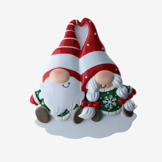 Gnome Couple Personalized Christmas Ornament