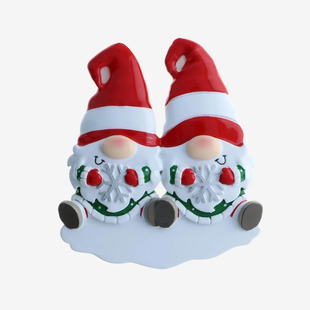 Gnome Family of 2 Personalized Ornament