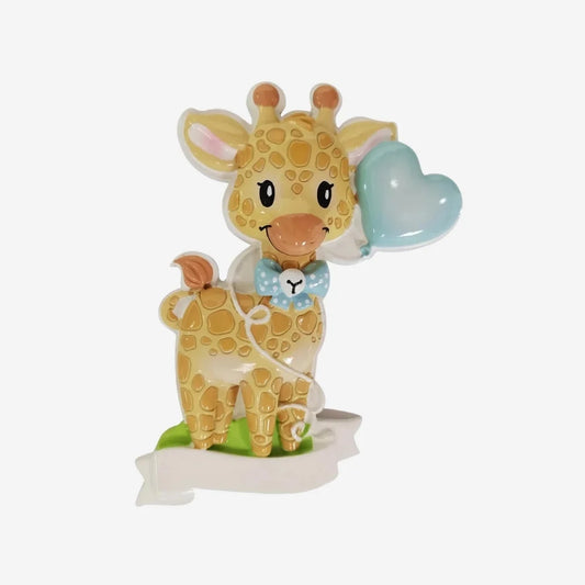 Giraffe (Blue) Personalized Christmas Ornament