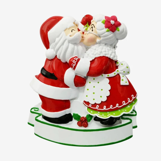 Mr. and Mrs. Clause Kissing Personalized Christmas Ornament