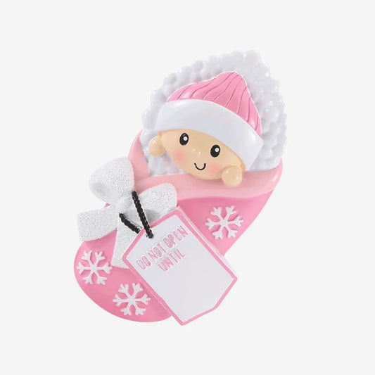 Do Not Open Until (Pink) Personalized Christmas Ornament