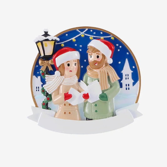 Caroling Couple Personalized Christmas Ornament