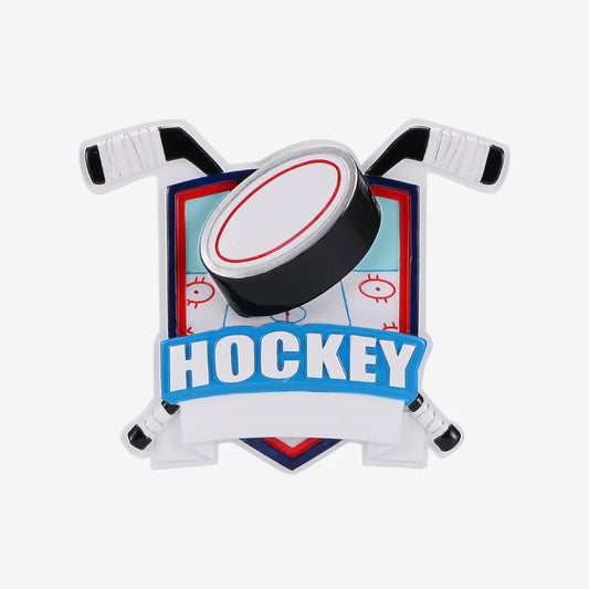 New Hockey Shield Personalized Christmas Ornament