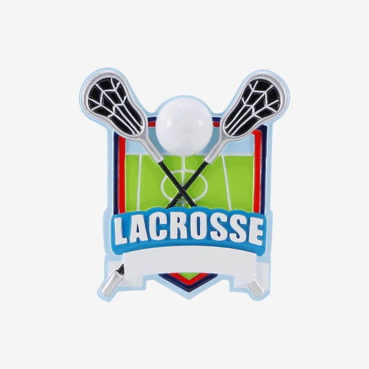 Lacrosse Shield Personalized Christmas Ornament