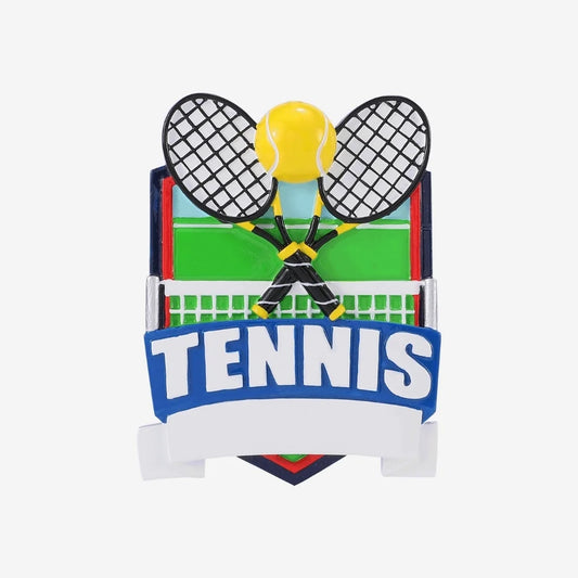 Tennis Shield Personalized Christmas Ornament