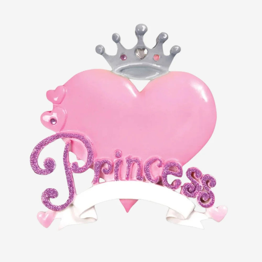 Princess Heart Personalized Christmas Ornament