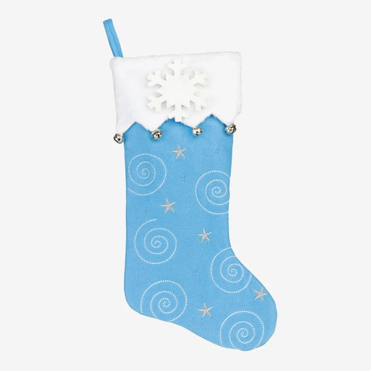 New Blue Swirl Christmas Stocking