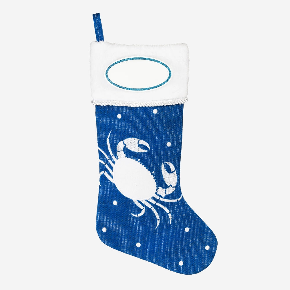 Crab Coastal Personalized Christmas Stocking