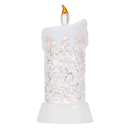 8.5″H LED Plastic Water Candle Glitter Spinner