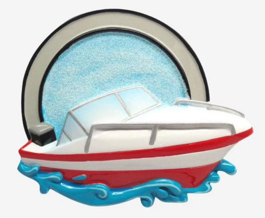 New Speed Boat Personalized Christmas Ornament