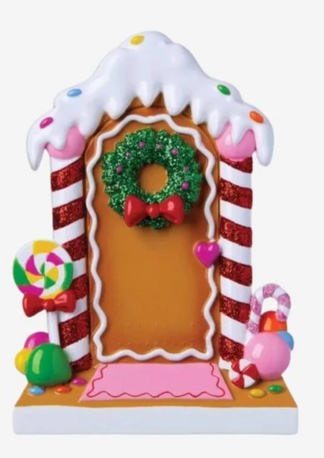 New Gingerbread Door Personalized Christmas Ornament