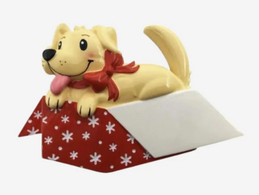 New Dog In Gift Box Personalized Christmas Ornament