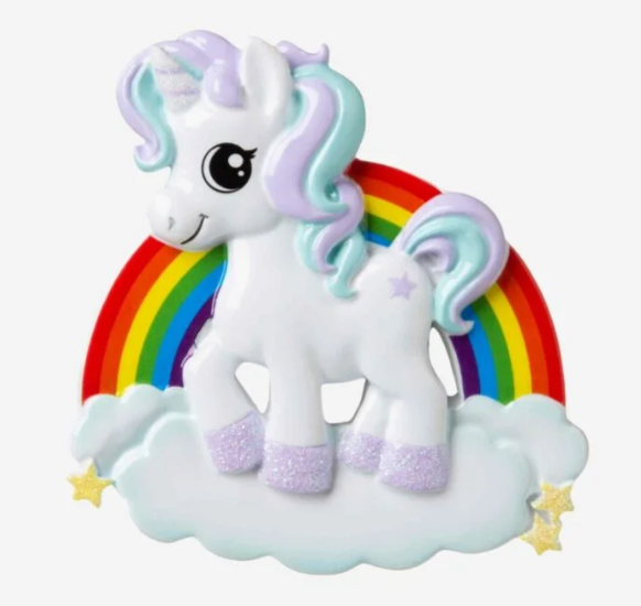 Unicorn Personalized Christmas Ornamen