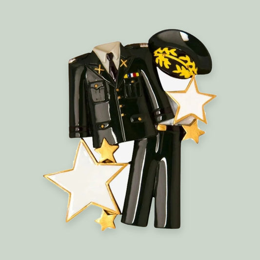 Armed Forces Uniform — Dark Green ornament on a sage green background