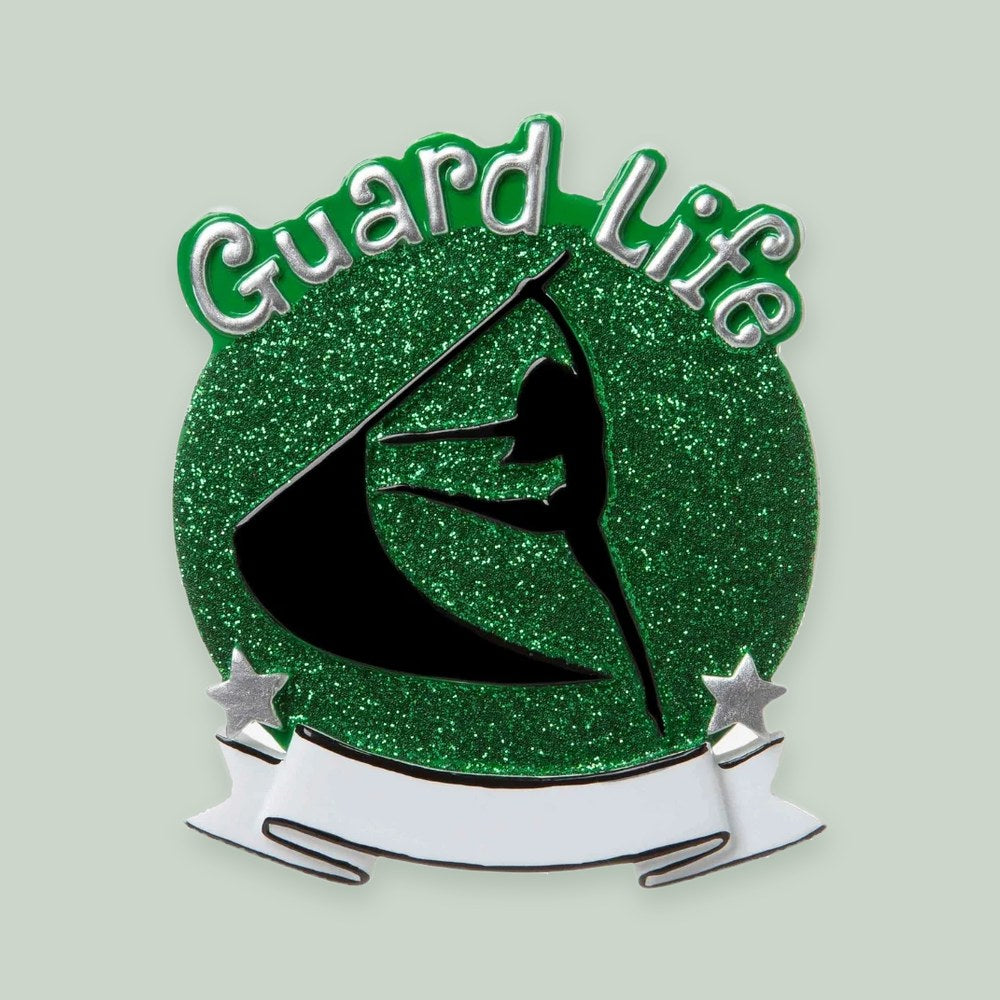 Color Guard (Green) ornament on a sage green background