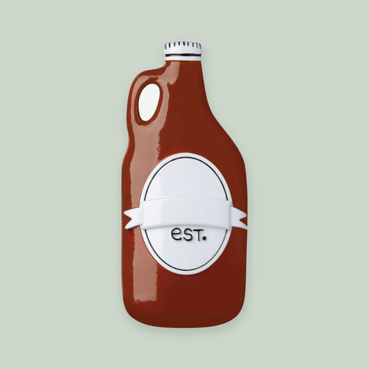 Beer Growler ornament on a sage green background