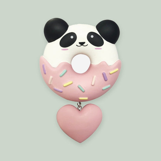 Panda Donut ornament on a sage green background