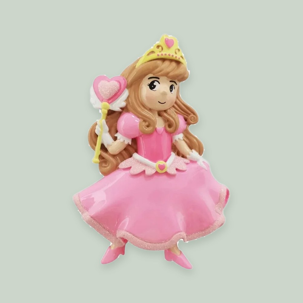 Swan Princess ornament on a sage green background