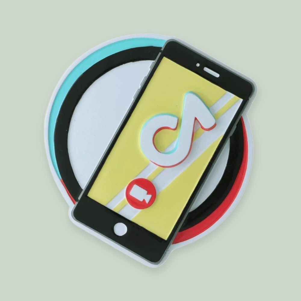 Dance App Phone ornament on a sage green background