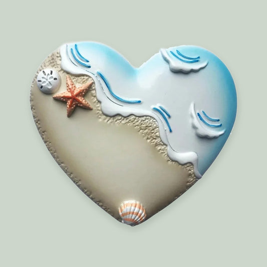 Beach Sand Heart ornament on a sage green background