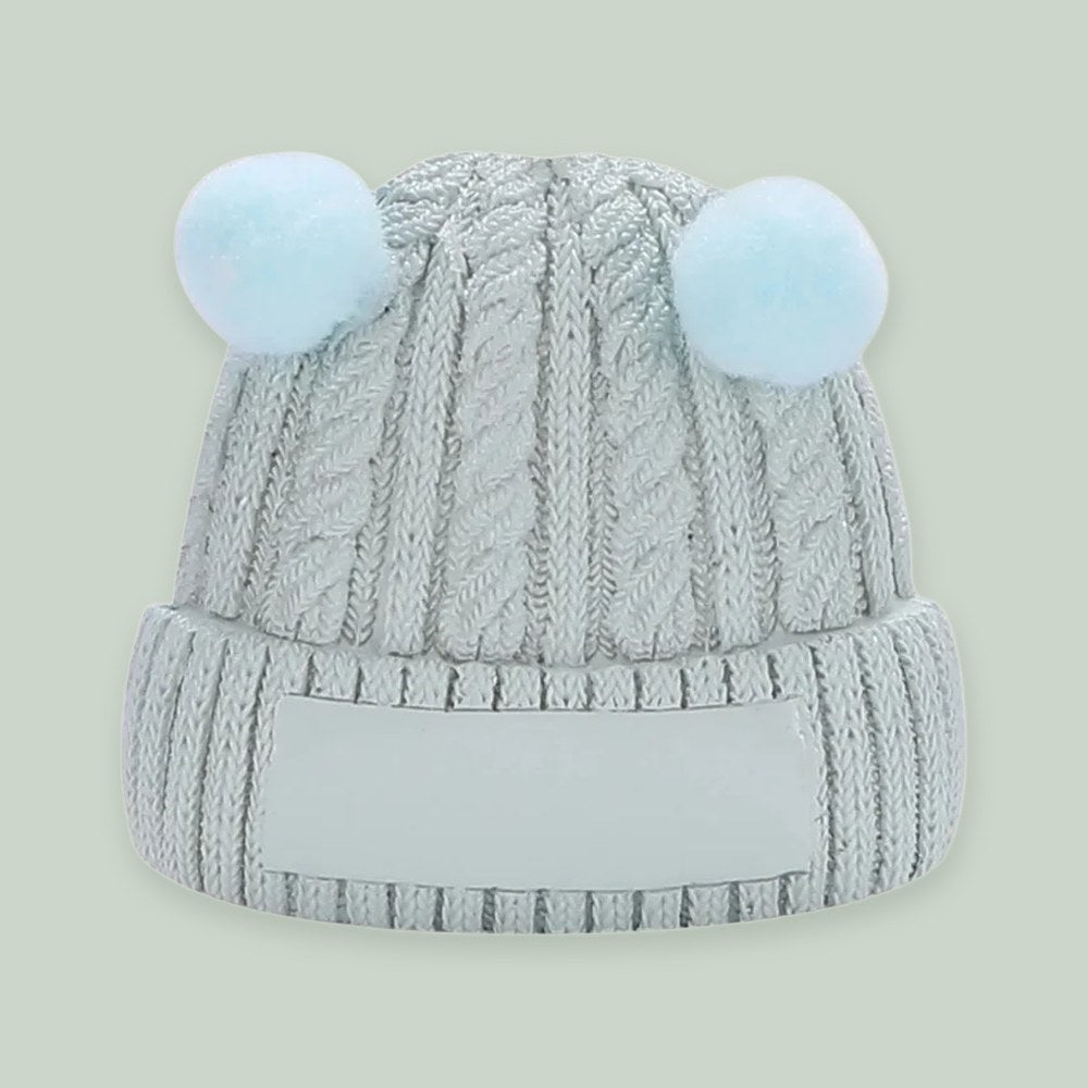 CHRISTMAS HAT BLUE(flat) ornament on a sage green background