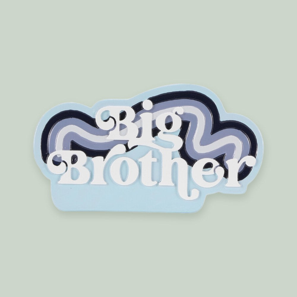 Big Brother ornament on a sage green background