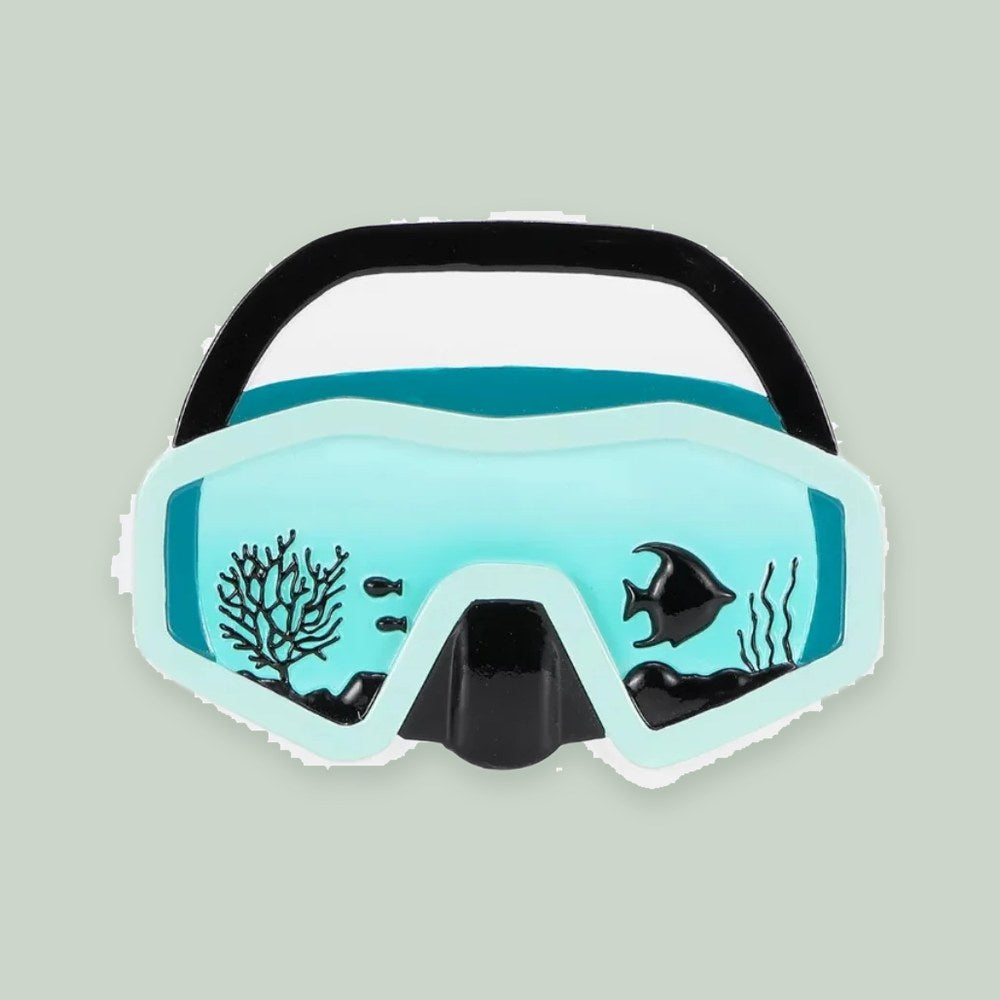 Snorkel Goggles ornament on a sage green background
