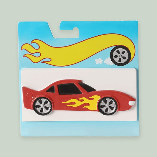 Toy Cars (In Box) ornament on a sage green background