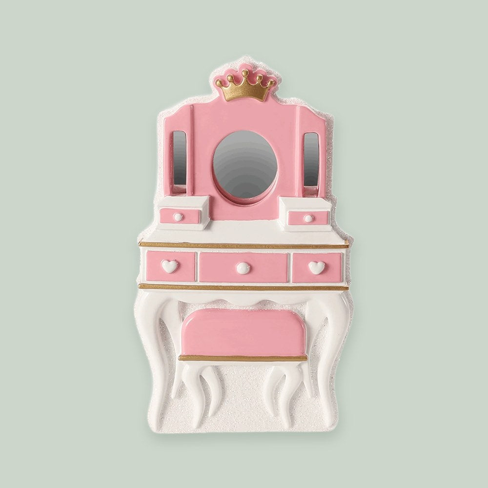 Vanity ornament on a sage green background