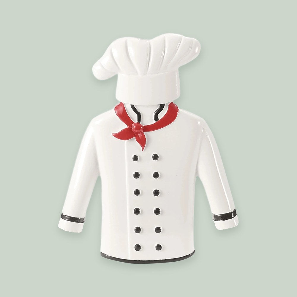 Chef Uniform ornament on a sage green background